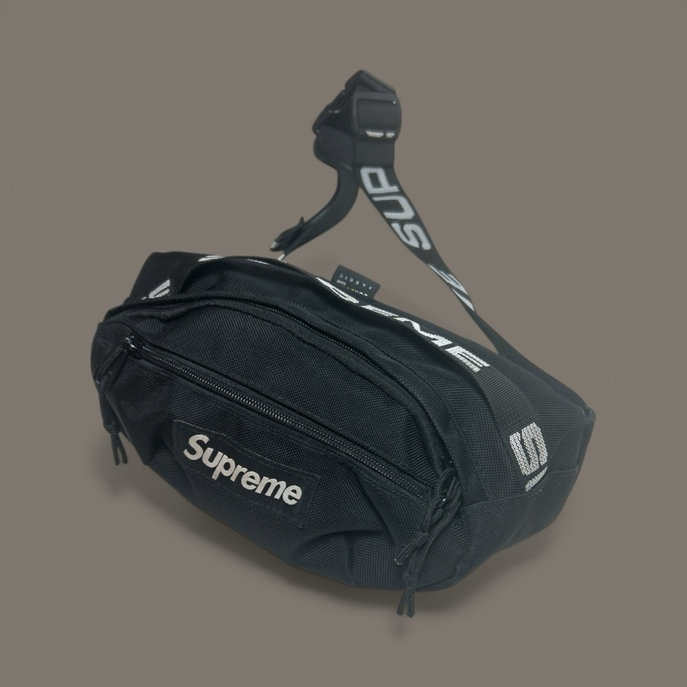 Supreme Black Logo Belt Bag - Picture 4 of 5